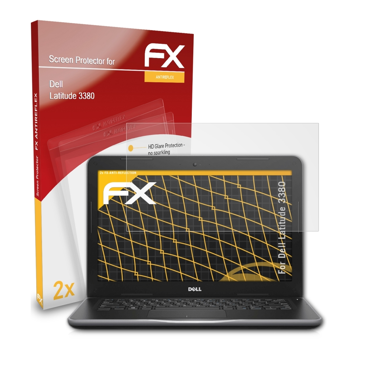 ATFOLIX 2x Displayschutz(für Latitude 3380) Dell FX-Antireflex