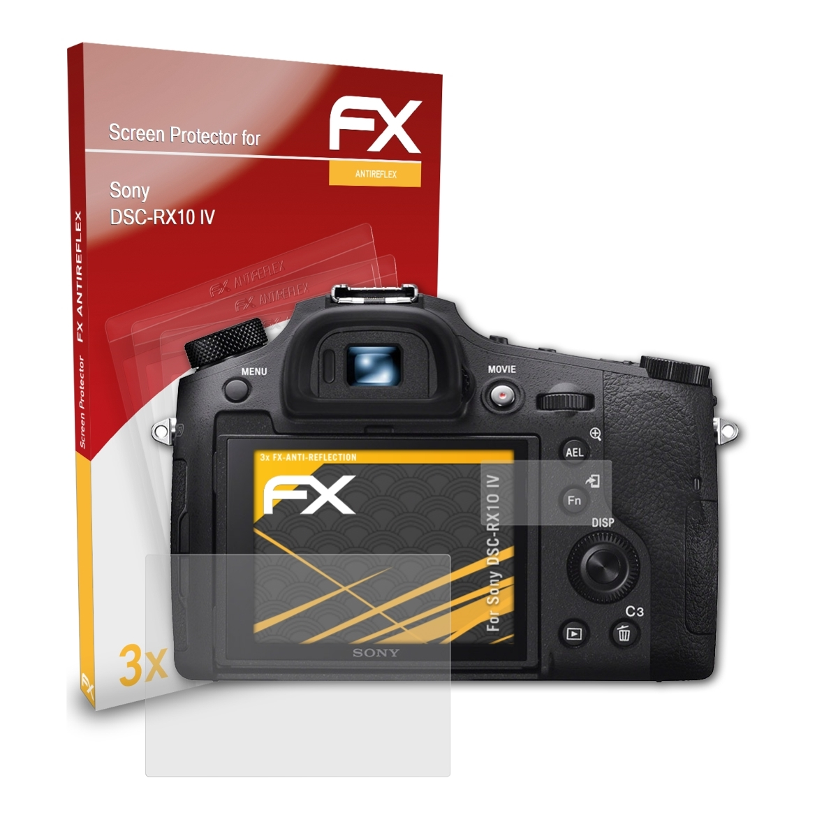 IV) DSC-RX10 FX-Antireflex Sony Displayschutz(für ATFOLIX 3x