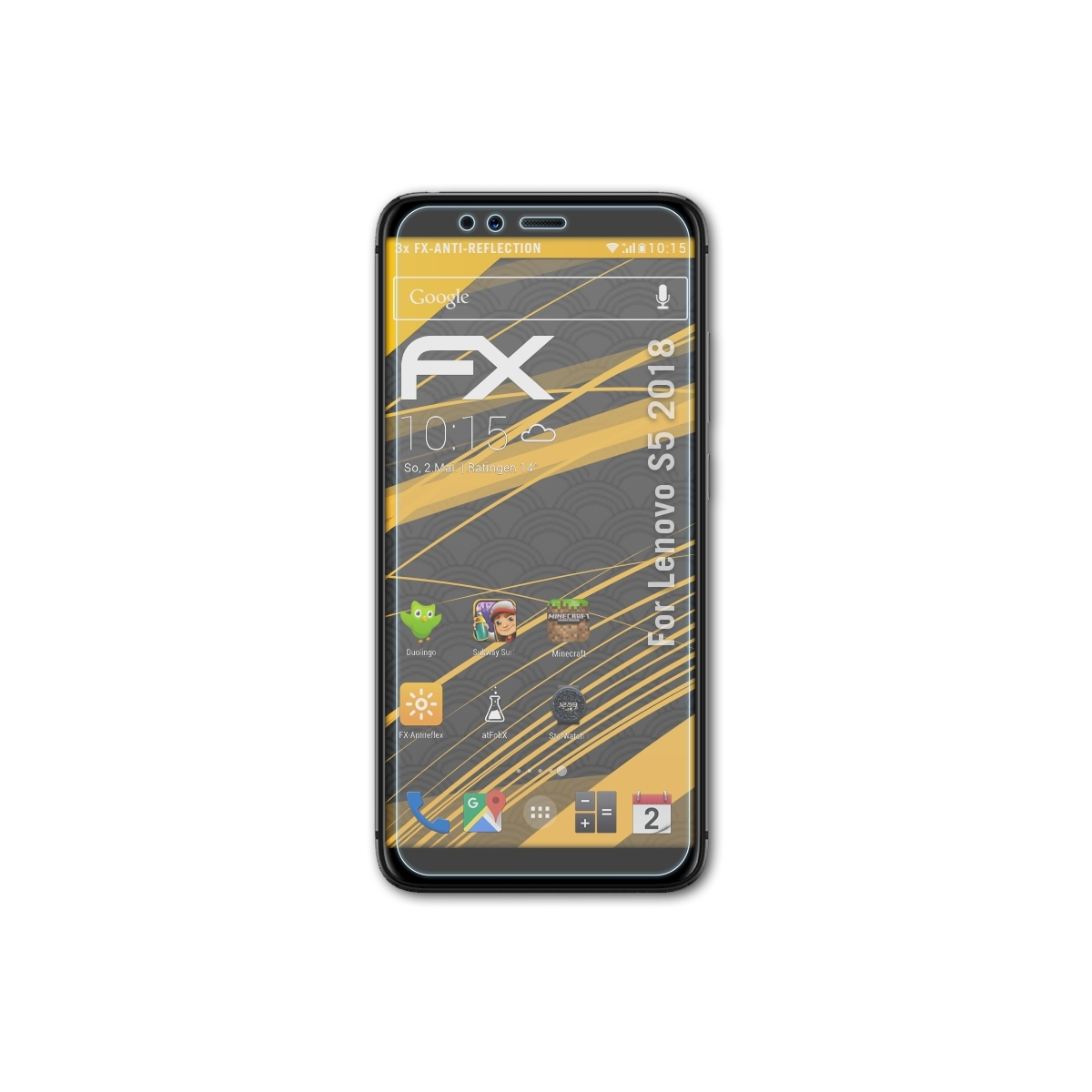 3x S5 FX-Antireflex Displayschutz(für ATFOLIX Lenovo (2018))