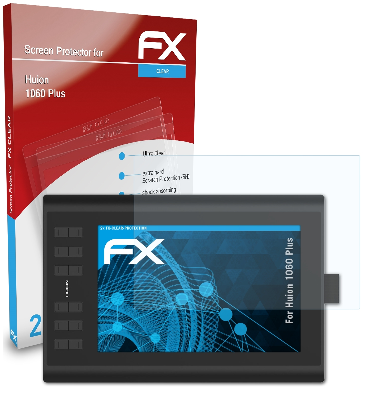 FX-Clear Plus) 1060 Huion 2x Displayschutz(für ATFOLIX