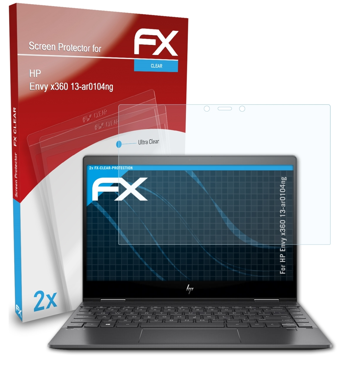 ATFOLIX 2x FX-Clear HP x360 Envy 13-ar0104ng) Displayschutz(für