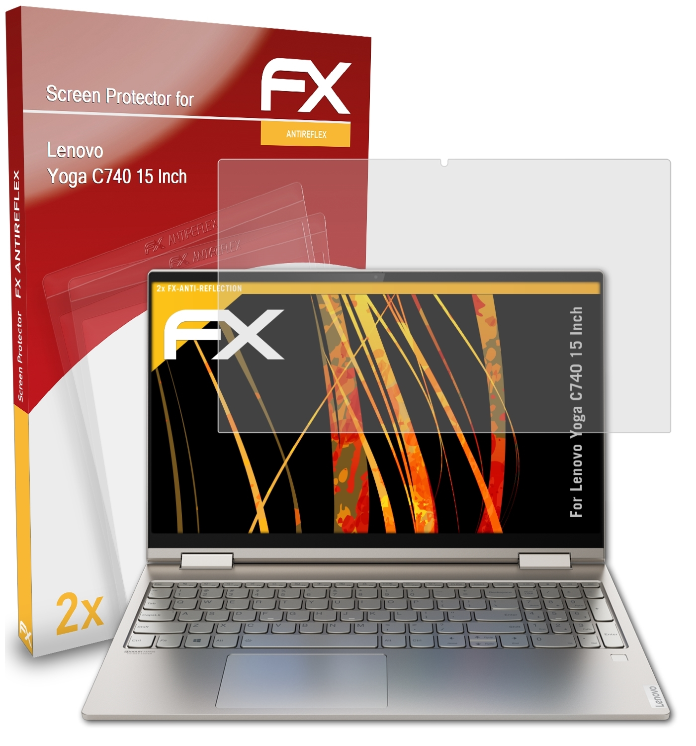 ATFOLIX 2x FX-Antireflex (15 Lenovo Inch)) Yoga C740 Displayschutz(für