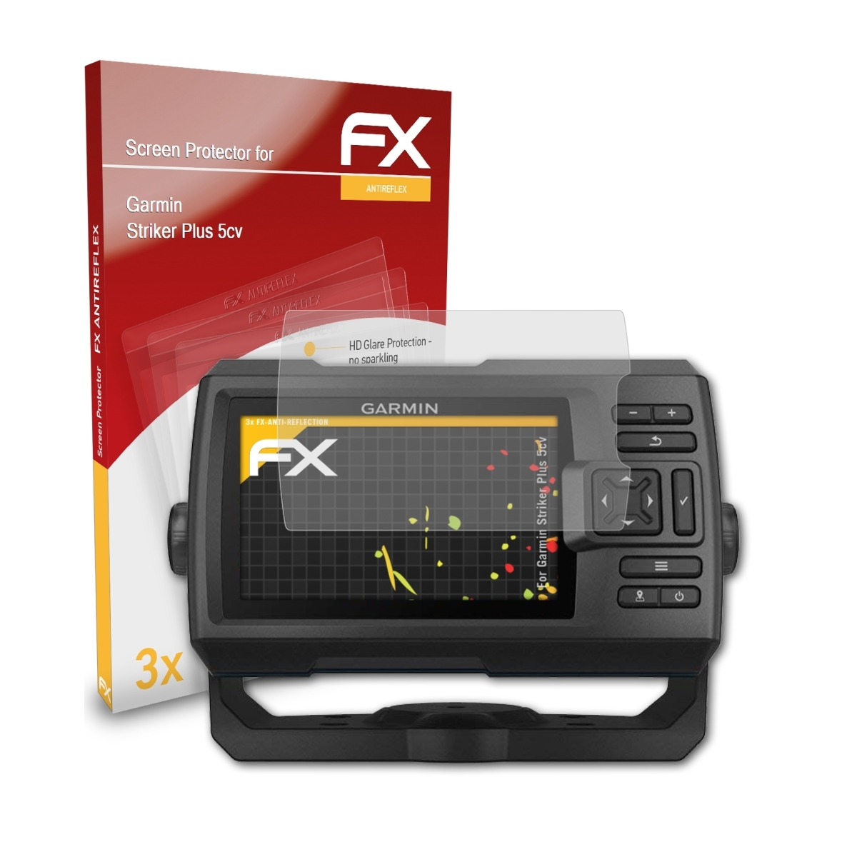 ATFOLIX 3x Striker Plus Garmin FX-Antireflex 5cv) Displayschutz(für