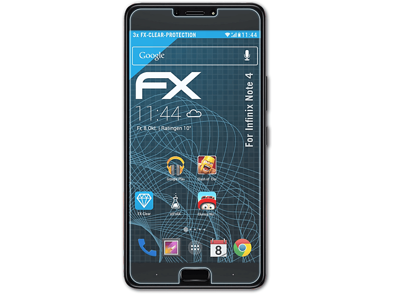 ATFOLIX 3x FX-Clear Displayschutz(für Infinix Note 4)