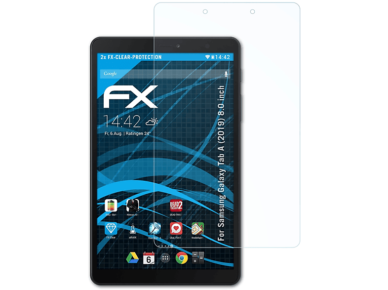 ATFOLIX 2x FX-Clear Displayschutz(für Samsung Galaxy Tab A (2019) (8.0 inch)) | Tabletschutzfolien