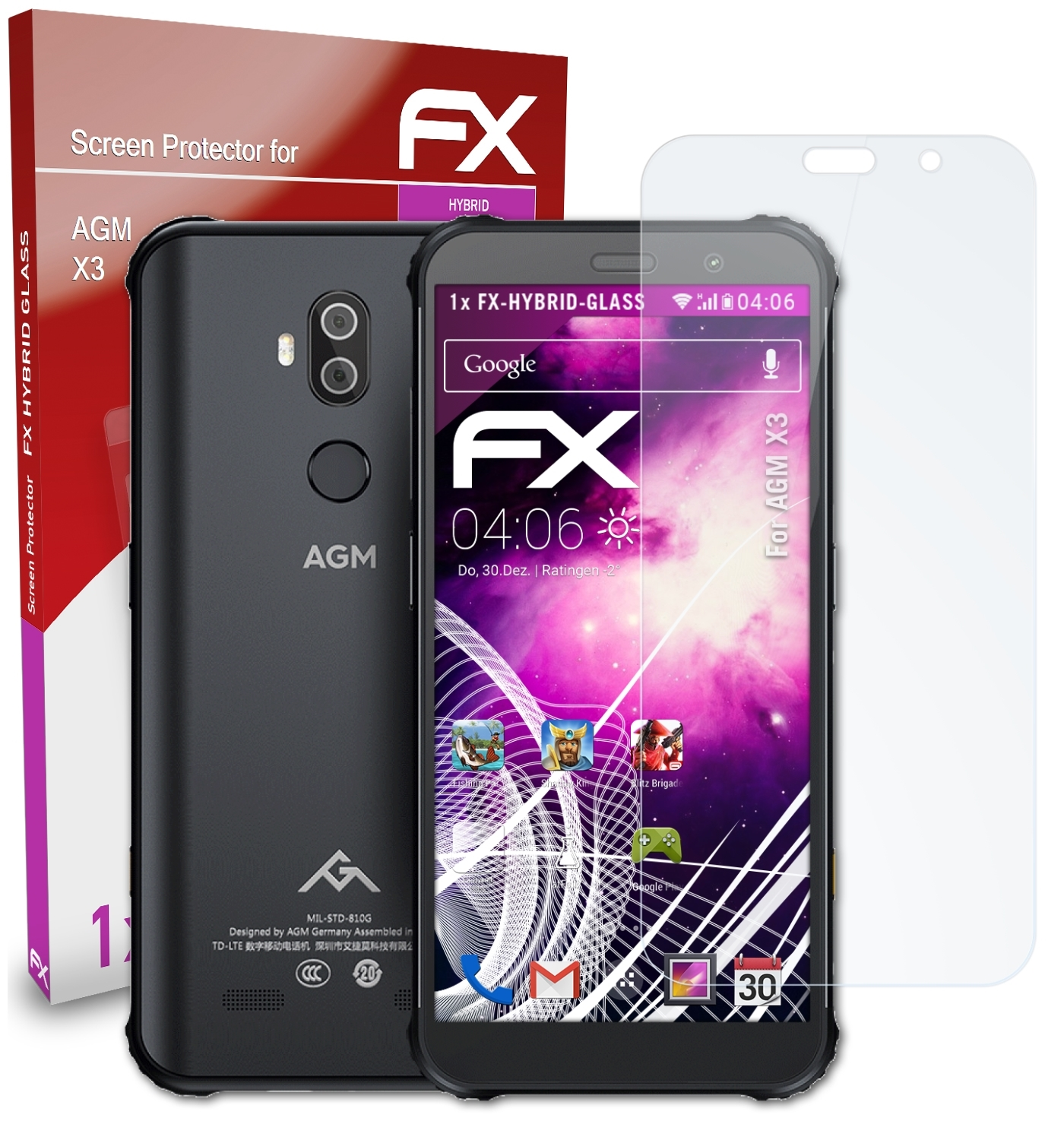 ATFOLIX FX-Hybrid-Glass Schutzglas(für X3) AGM