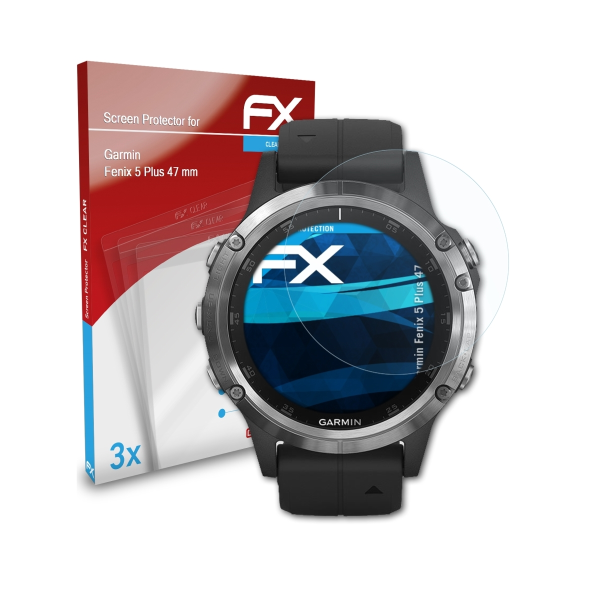 FX-Clear Fenix Displayschutz(für (47 3x Plus 5 ATFOLIX Garmin mm))
