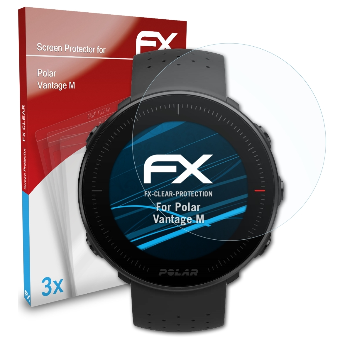 ATFOLIX 3x FX-Clear Displayschutz(für Polar Vantage M)