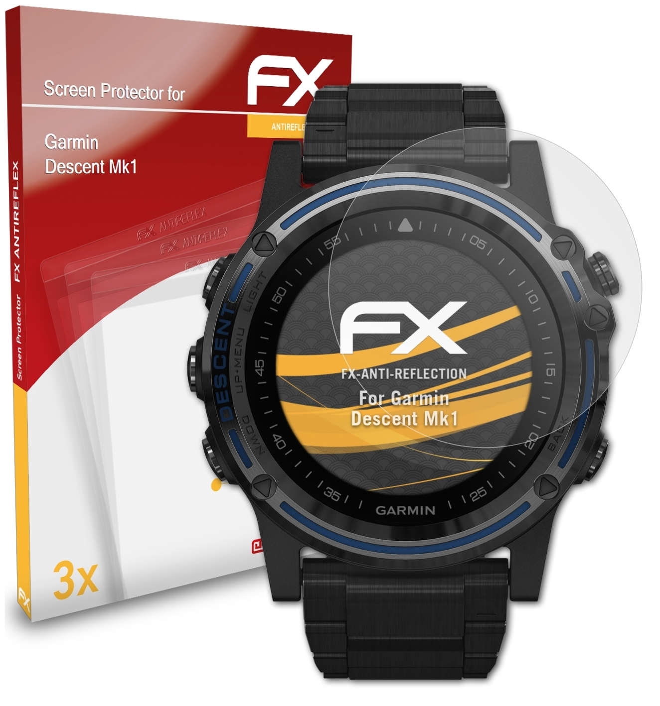 ATFOLIX 3x FX-Antireflex Displayschutz(für Garmin Mk1) Descent