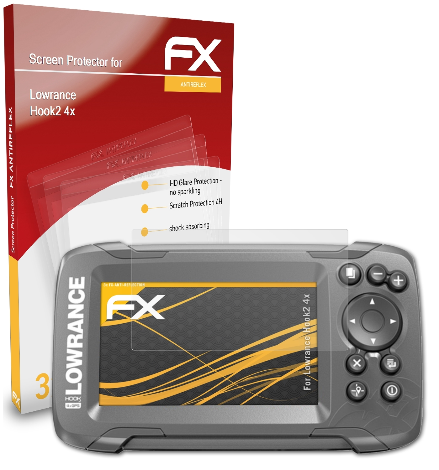 ATFOLIX Hook2 4x) FX-Antireflex Displayschutz(für Lowrance 3x