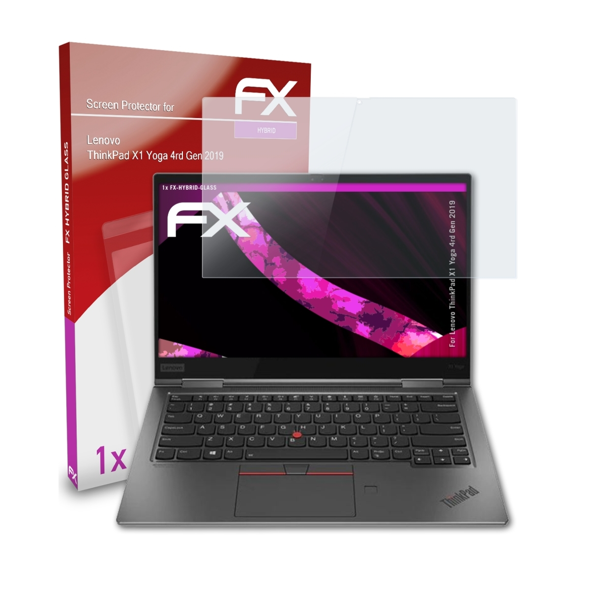 ATFOLIX FX-Hybrid-Glass Schutzglas(für Lenovo ThinkPad Yoga X1 (4rd Gen 2019))