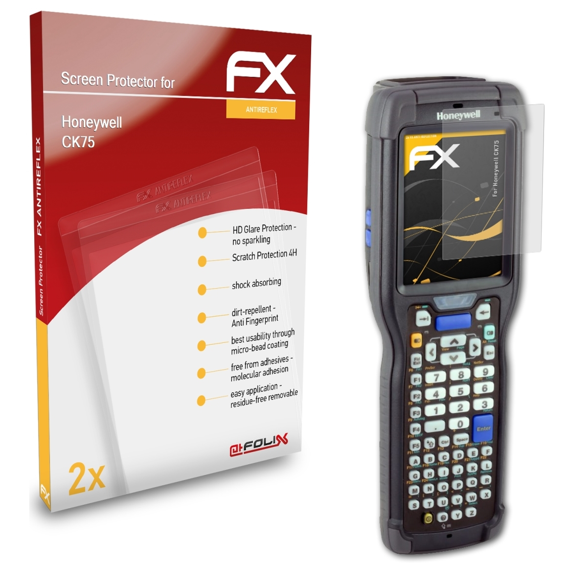 ATFOLIX 2x FX-Antireflex Displayschutz(für Honeywell CK75)