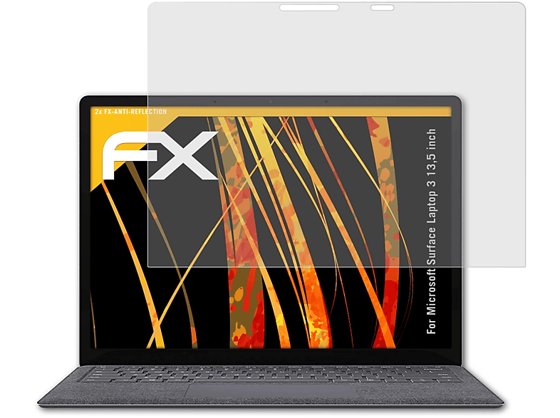 ATFOLIX 2x Surface Displayschutz(für (13,5 3 inch)) Laptop FX-Antireflex Microsoft