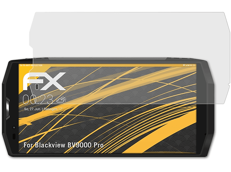 ATFOLIX 3x FX-Antireflex Displayschutz(für Blackview BV9000 Pro)