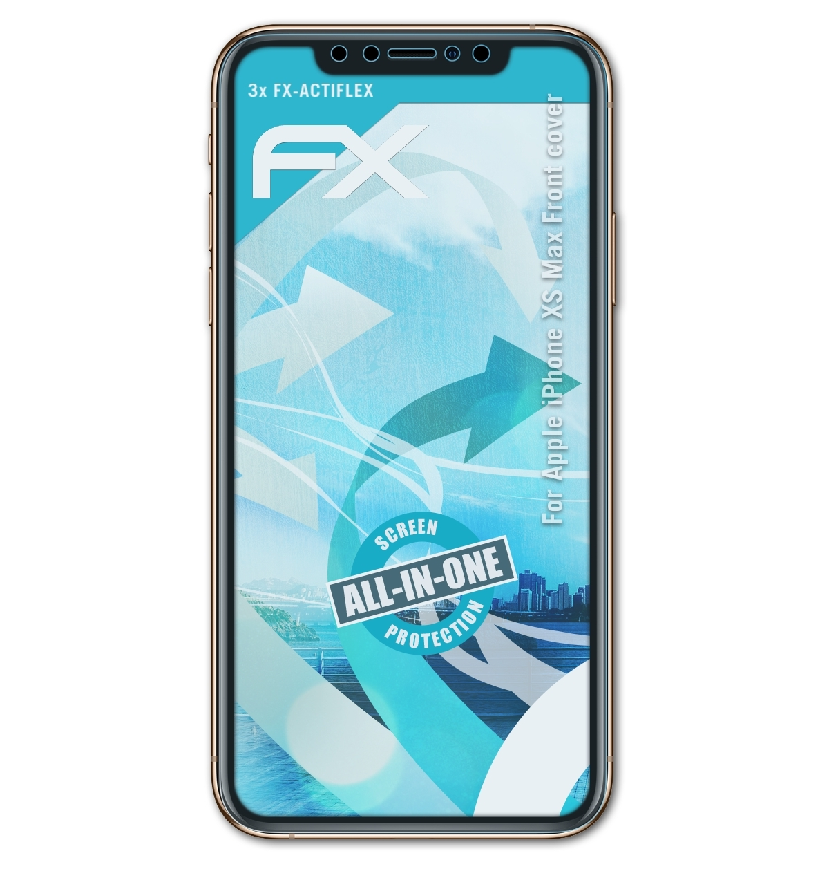 ATFOLIX 3x FX-ActiFleX Displayschutz(für Apple iPhone XS Max cover)) (Front