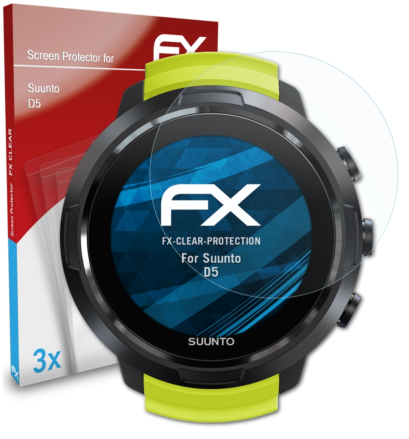 ATFOLIX 3x Displayschutz(für D5) FX-Clear Suunto