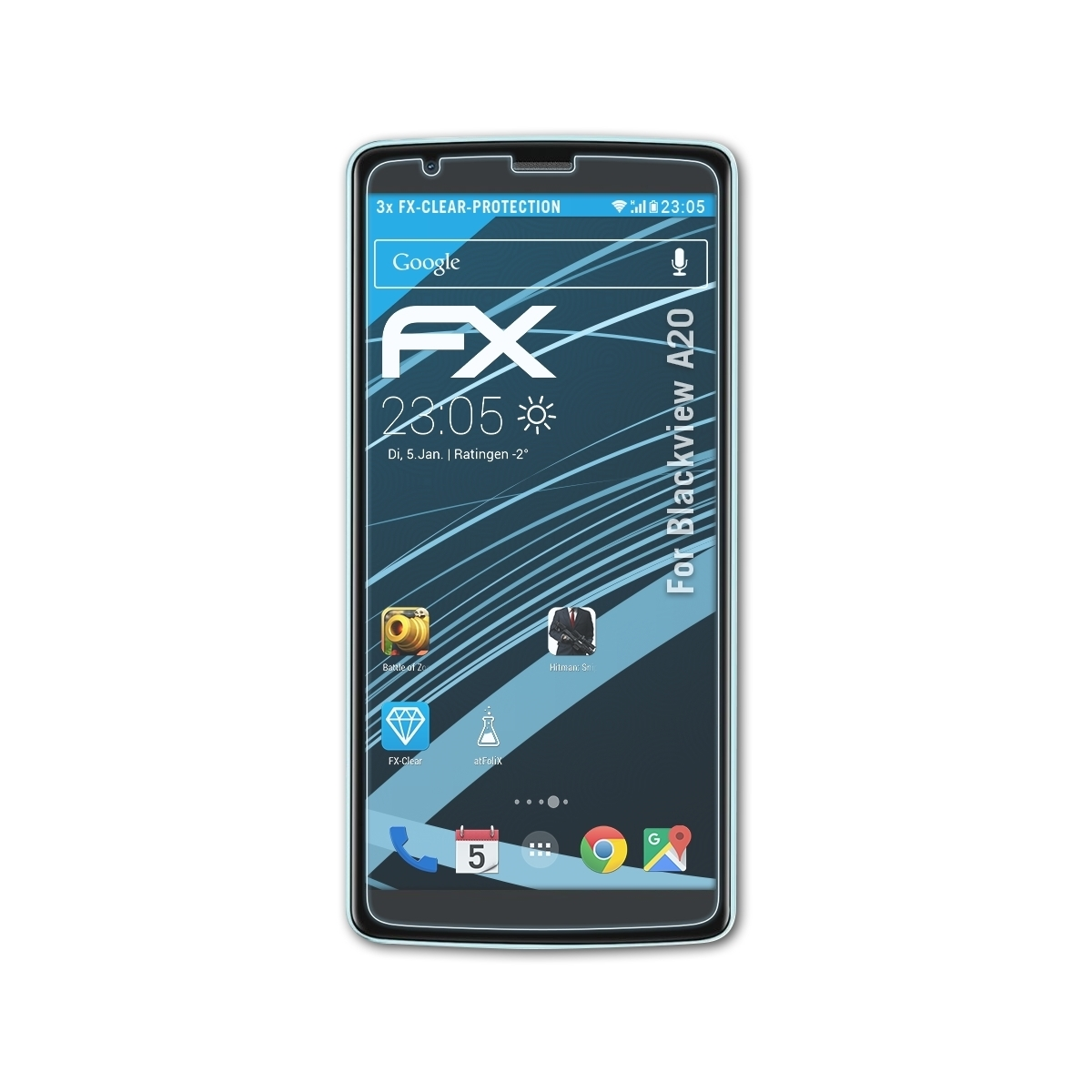 A20) FX-Clear ATFOLIX Displayschutz(für Blackview 3x