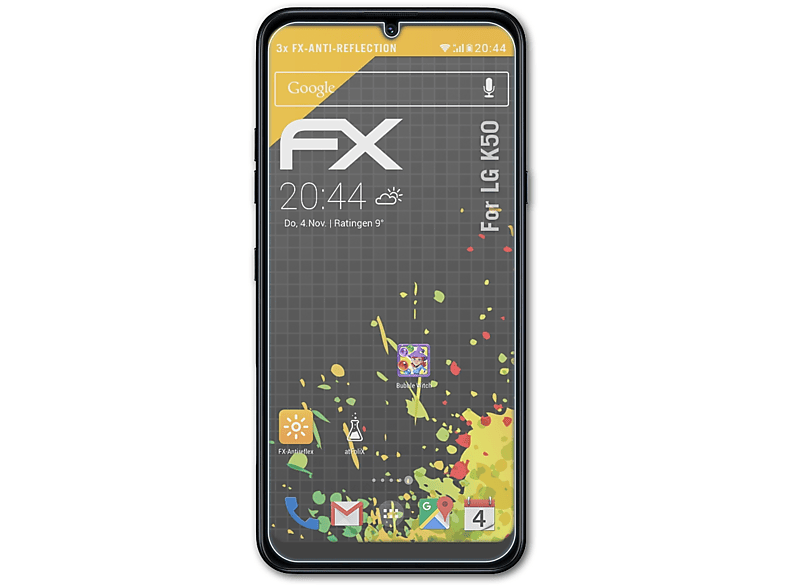 ATFOLIX 3x FX-Antireflex Displayschutz(für LG K50)