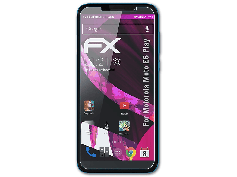 ATFOLIX FX-Hybrid-Glass Schutzglas(für Motorola Moto Play) E6