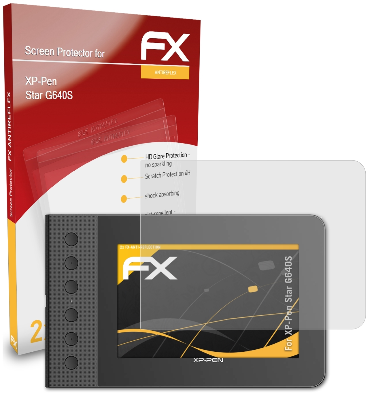 ATFOLIX 2x FX-Antireflex Displayschutz(für XP-PEN G640S) Star