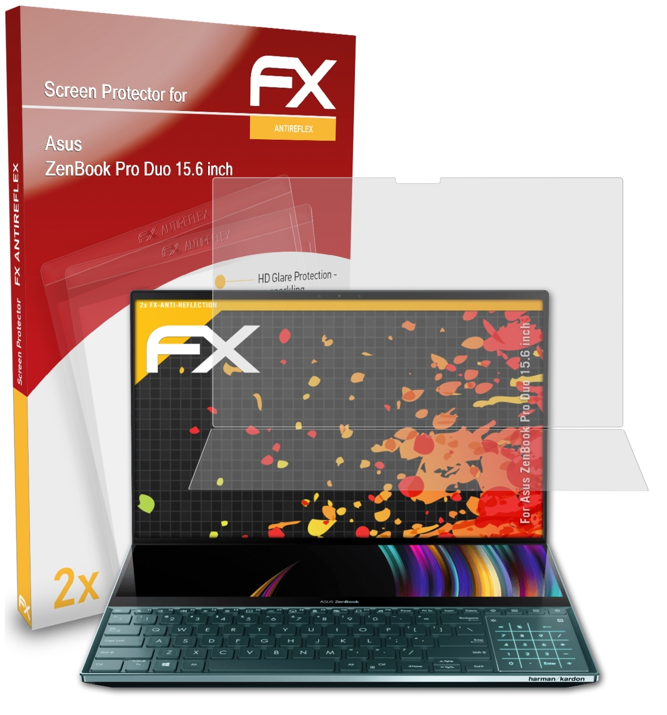 ATFOLIX 2x FX-Antireflex Asus Displayschutz(für Duo (15.6 inch)) ZenBook Pro