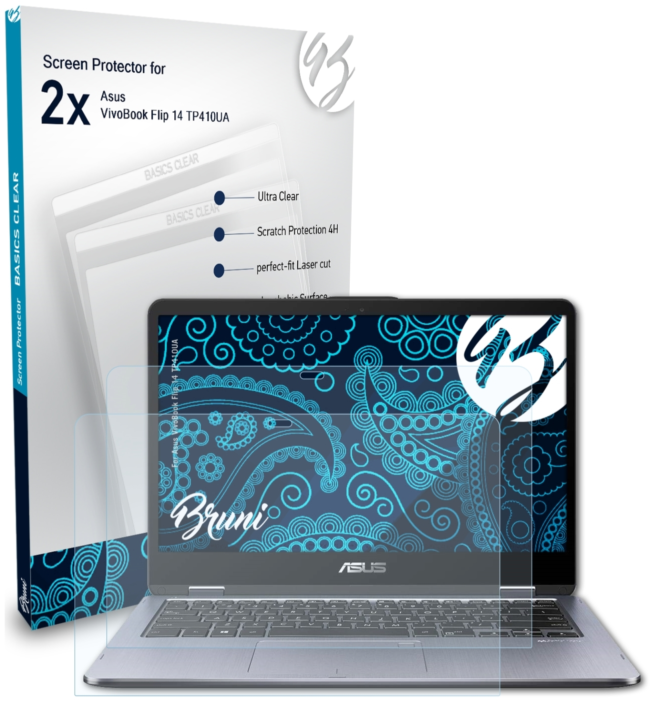 Asus Flip Basics-Clear 14 BRUNI (TP410UA)) Schutzfolie(für 2x VivoBook