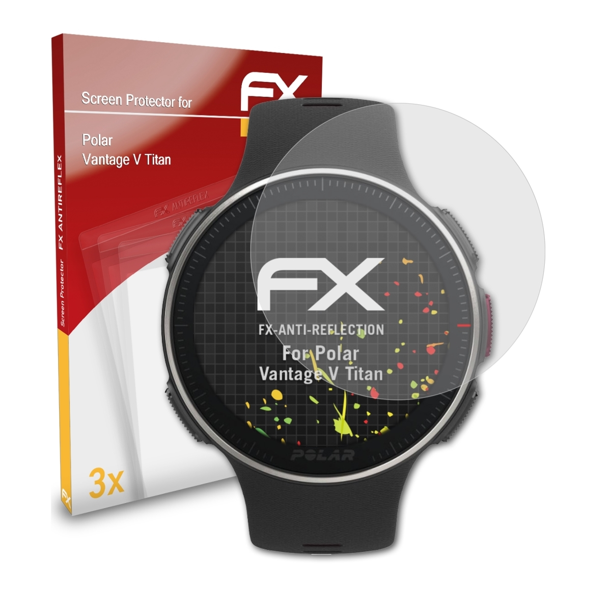 3x V Titan) Vantage ATFOLIX FX-Antireflex Displayschutz(für Polar