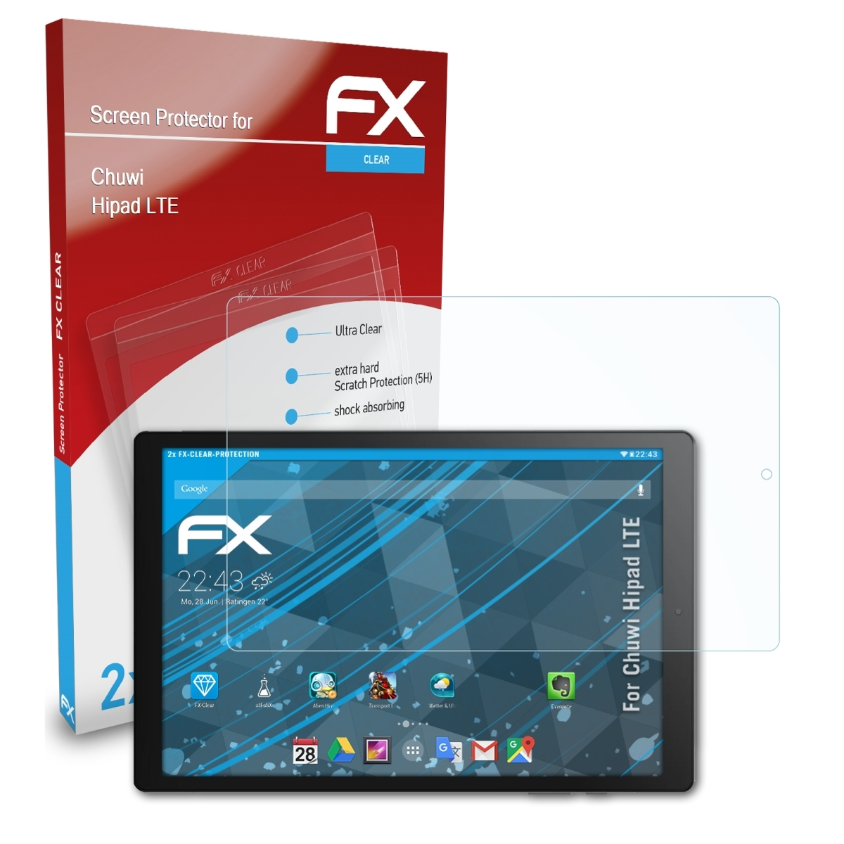ATFOLIX 2x FX-Clear Displayschutz(für Chuwi LTE) Hipad