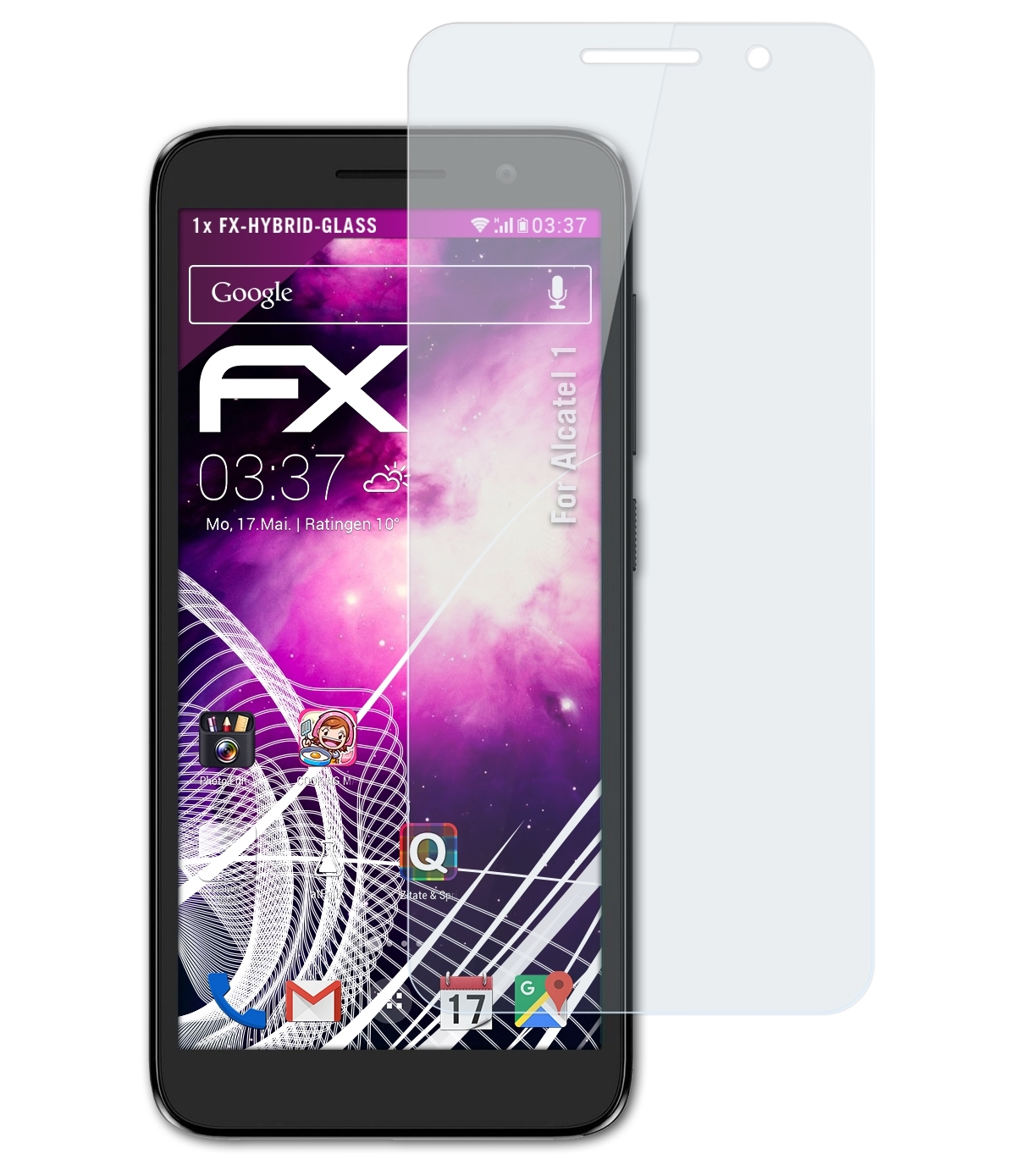 1) ATFOLIX Alcatel FX-Hybrid-Glass Schutzglas(für