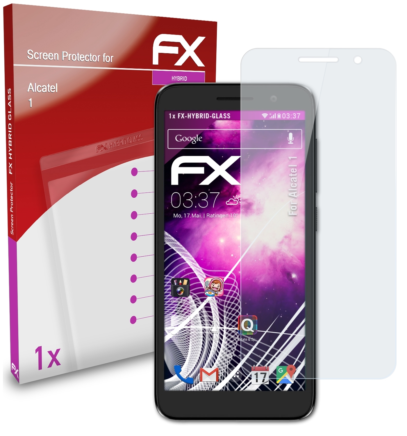 ATFOLIX FX-Hybrid-Glass Schutzglas(für Alcatel 1)