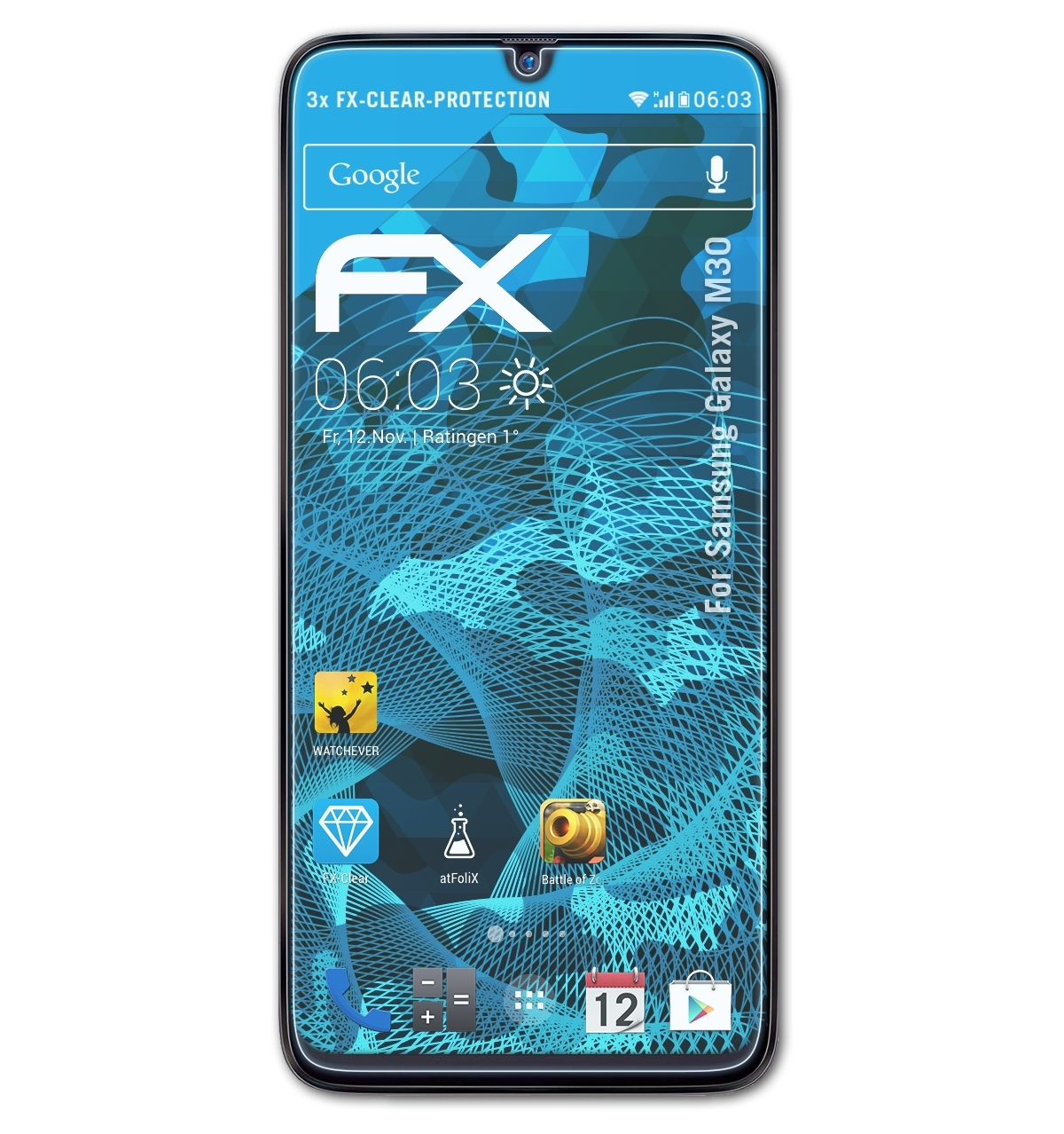 ATFOLIX 3x FX-Clear Displayschutz(für Samsung M30) Galaxy