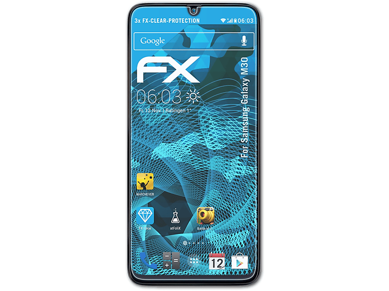 ATFOLIX 3x FX-Clear Displayschutz(für Samsung Galaxy M30)