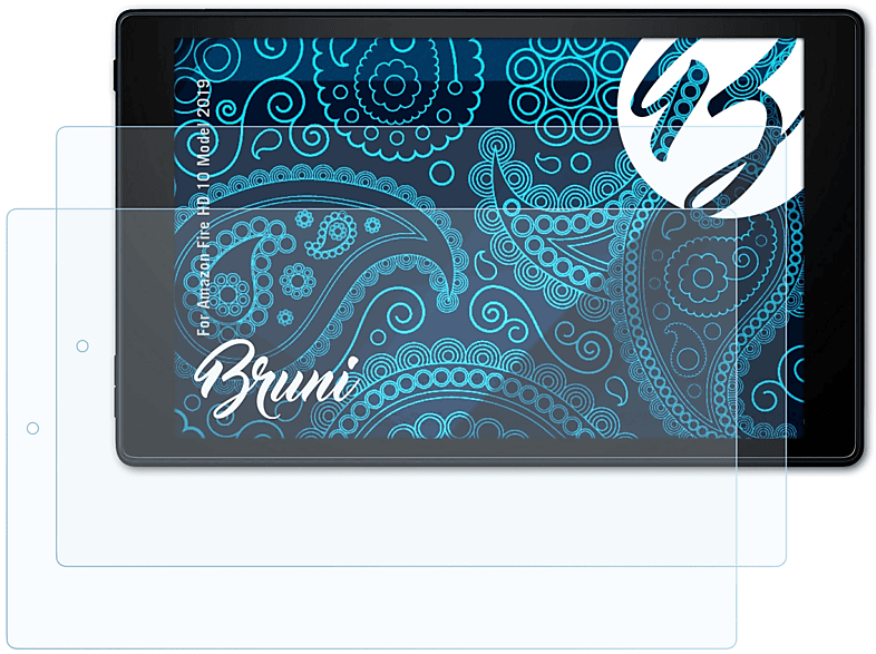 BRUNI 2x Basics-Clear 2019)) Schutzfolie(für Amazon Fire HD (Model 10