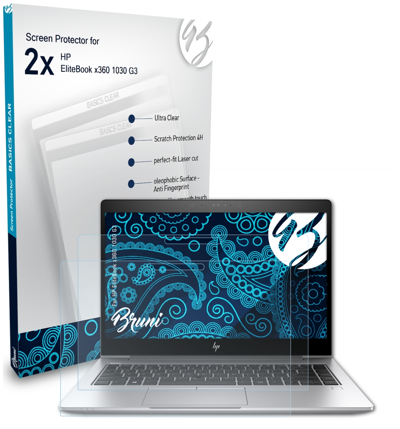 G3) HP EliteBook 1030 2x x360 Basics-Clear BRUNI Schutzfolie(für