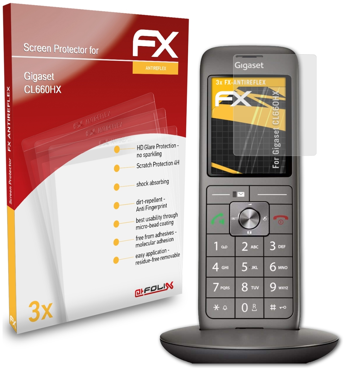 ATFOLIX CL660HX) Displayschutz(für Gigaset 3x FX-Antireflex
