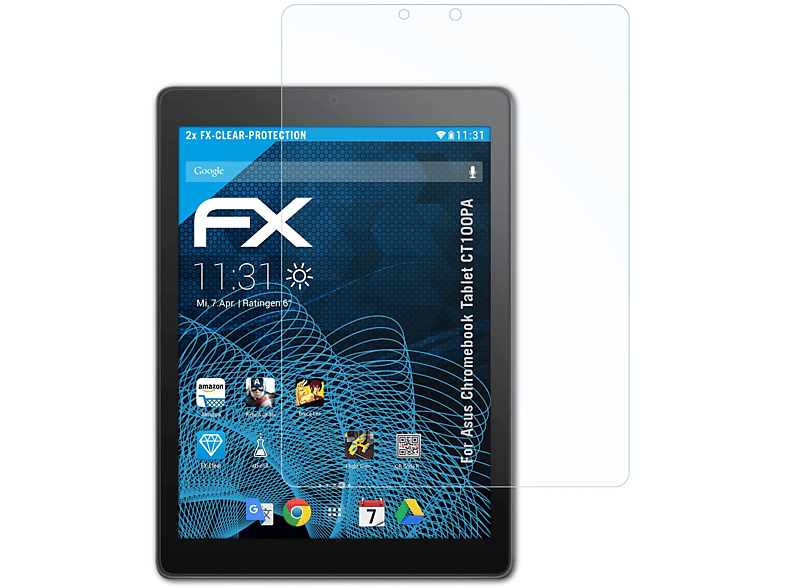Tablet Asus Chromebook 2x (CT100PA)) ATFOLIX Displayschutz(für FX-Clear