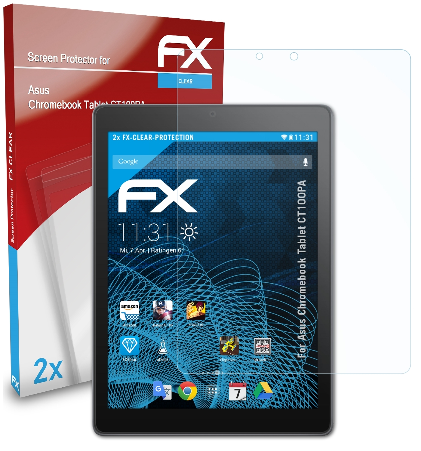 Asus FX-Clear Chromebook 2x Tablet Displayschutz(für (CT100PA)) ATFOLIX