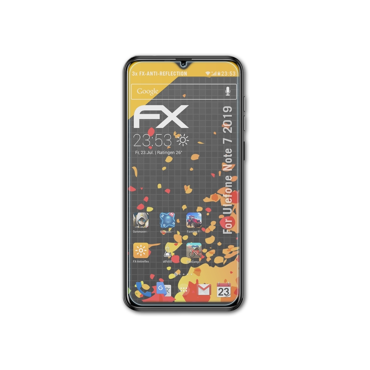 ATFOLIX 3x FX-Antireflex Note 7 Displayschutz(für (2019)) Ulefone