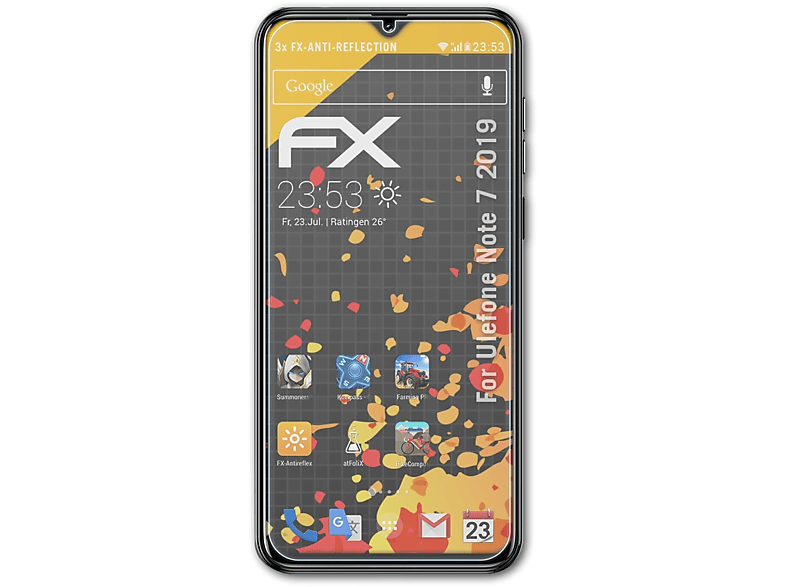 ATFOLIX 3x FX-Antireflex Displayschutz(für Ulefone Note 7 (2019)) | Displayschutzfolien & Gläser