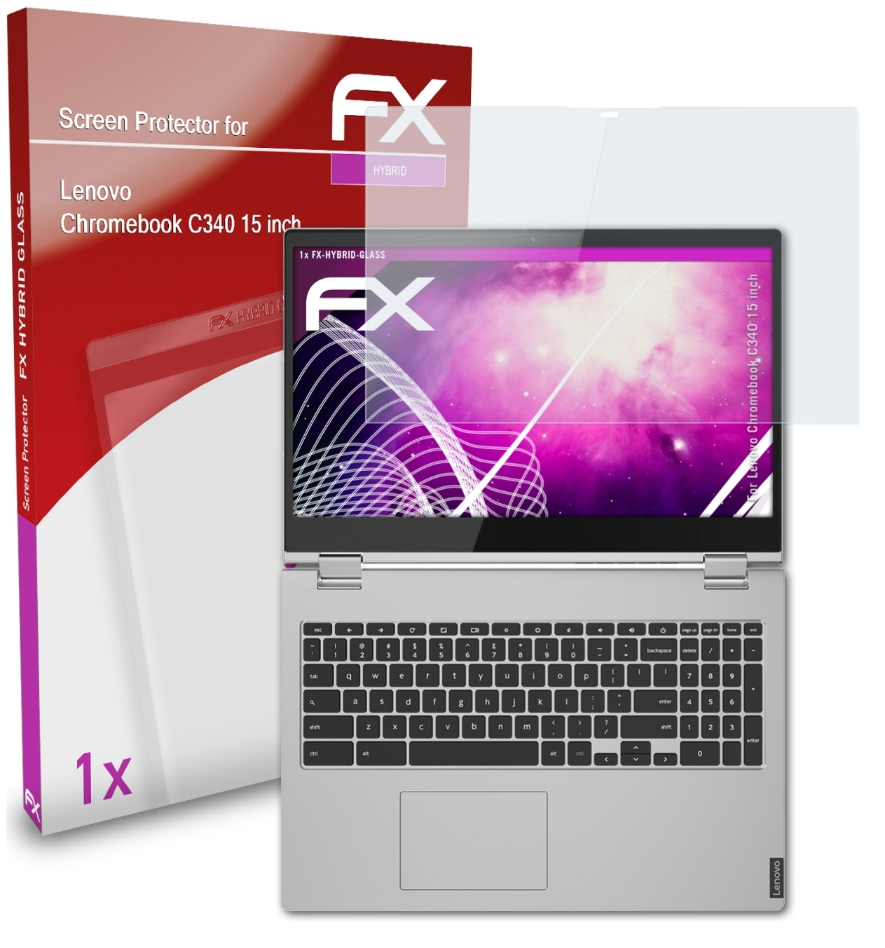 Lenovo ATFOLIX inch)) FX-Hybrid-Glass Chromebook (15 C340 Schutzglas(für