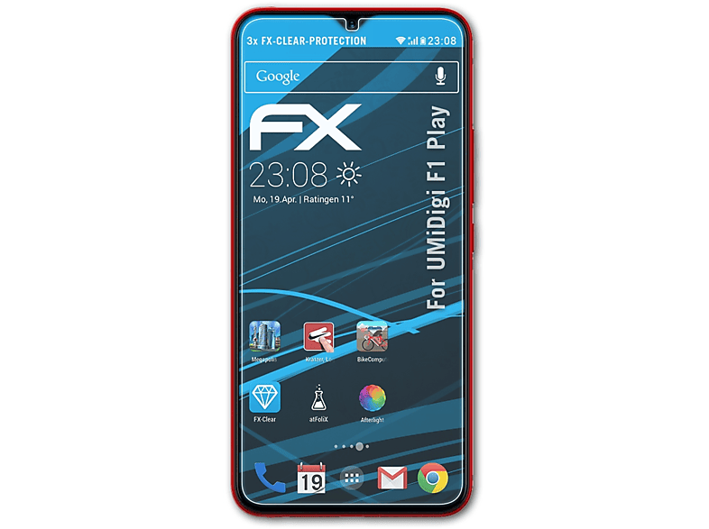 ATFOLIX 3x FX-Clear Displayschutz(für UMiDigi F1 Play)