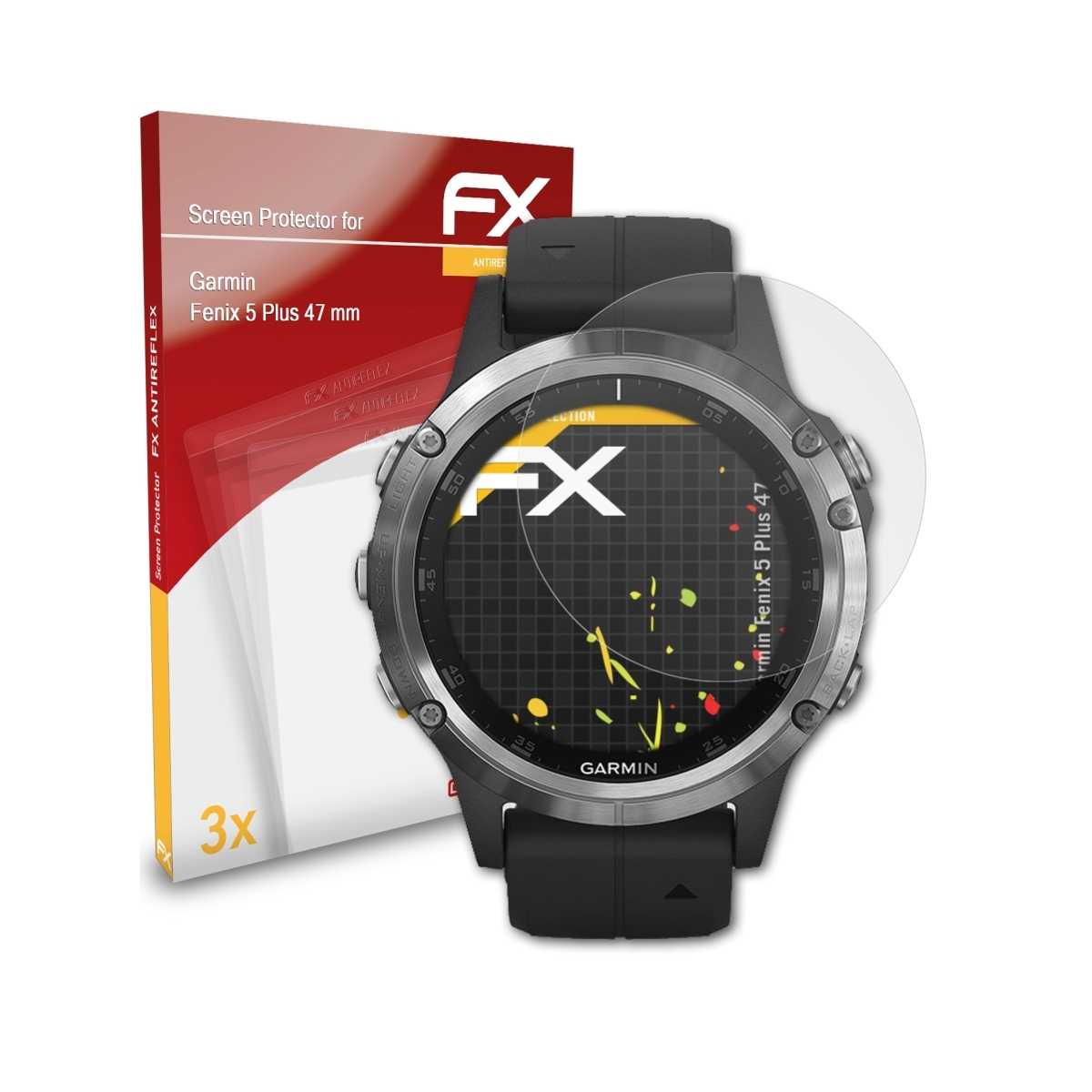 mm)) Plus Garmin Displayschutz(für (47 Fenix FX-Antireflex 5 3x ATFOLIX