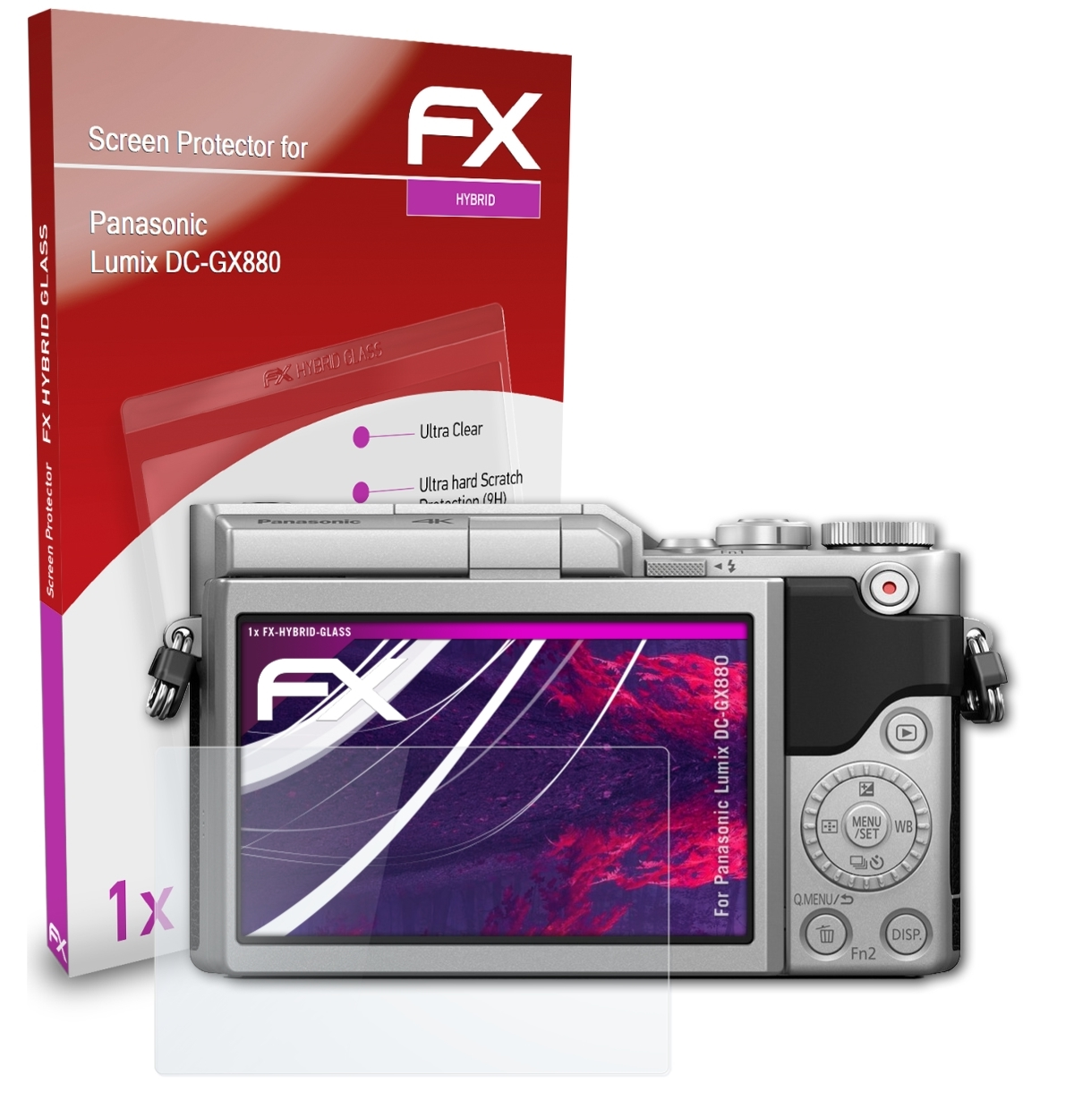 ATFOLIX FX-Hybrid-Glass Lumix DC-GX880) Panasonic Schutzglas(für