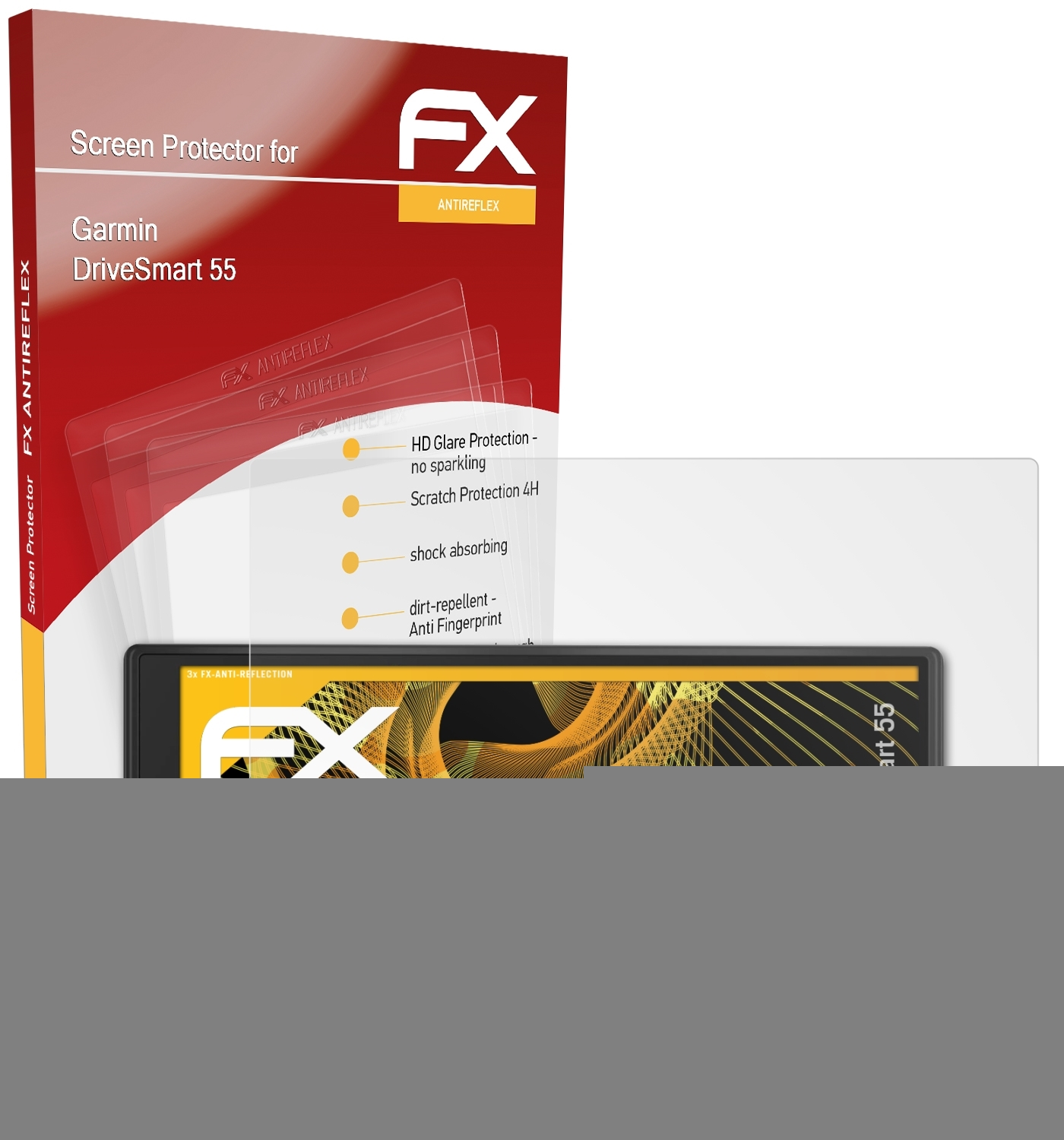 ATFOLIX 3x FX-Antireflex Displayschutz(für Garmin DriveSmart 55)