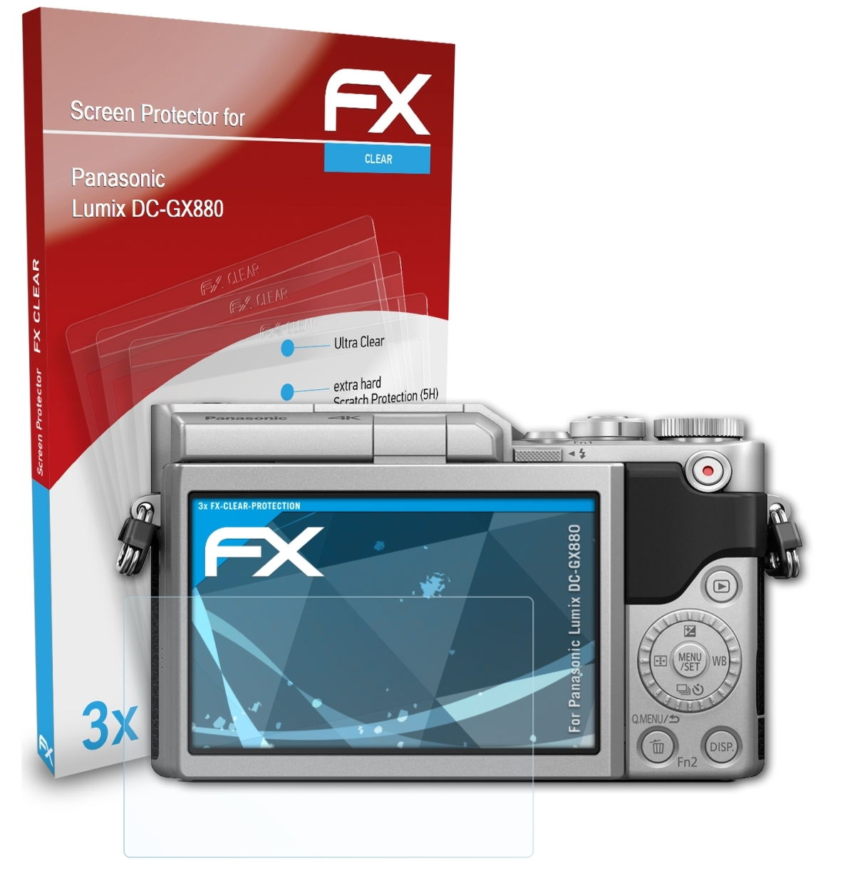DC-GX880) ATFOLIX Displayschutz(für Panasonic Lumix 3x FX-Clear