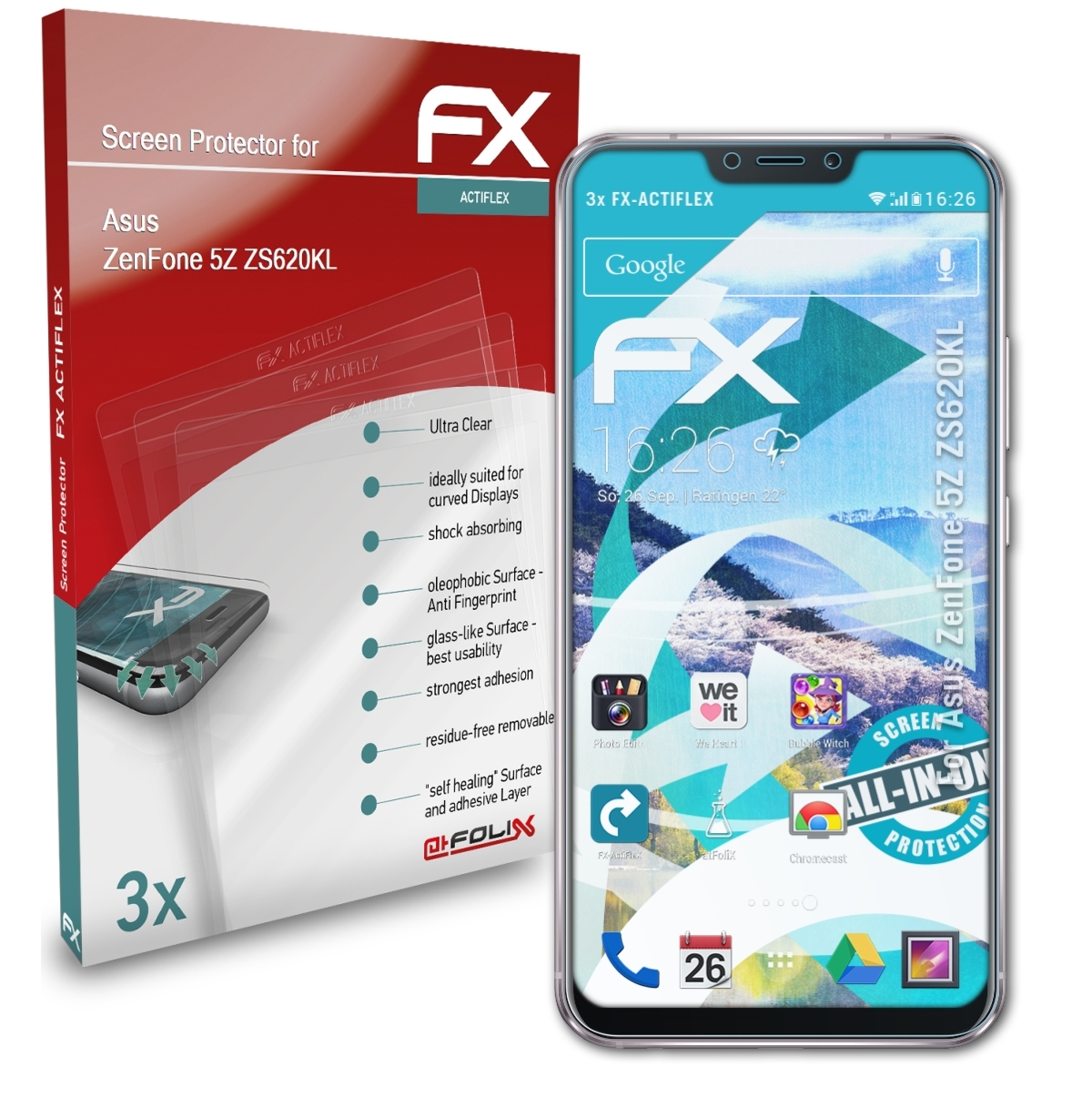 5Z (ZS620KL)) FX-ActiFleX Displayschutz(für ZenFone ATFOLIX Asus 3x