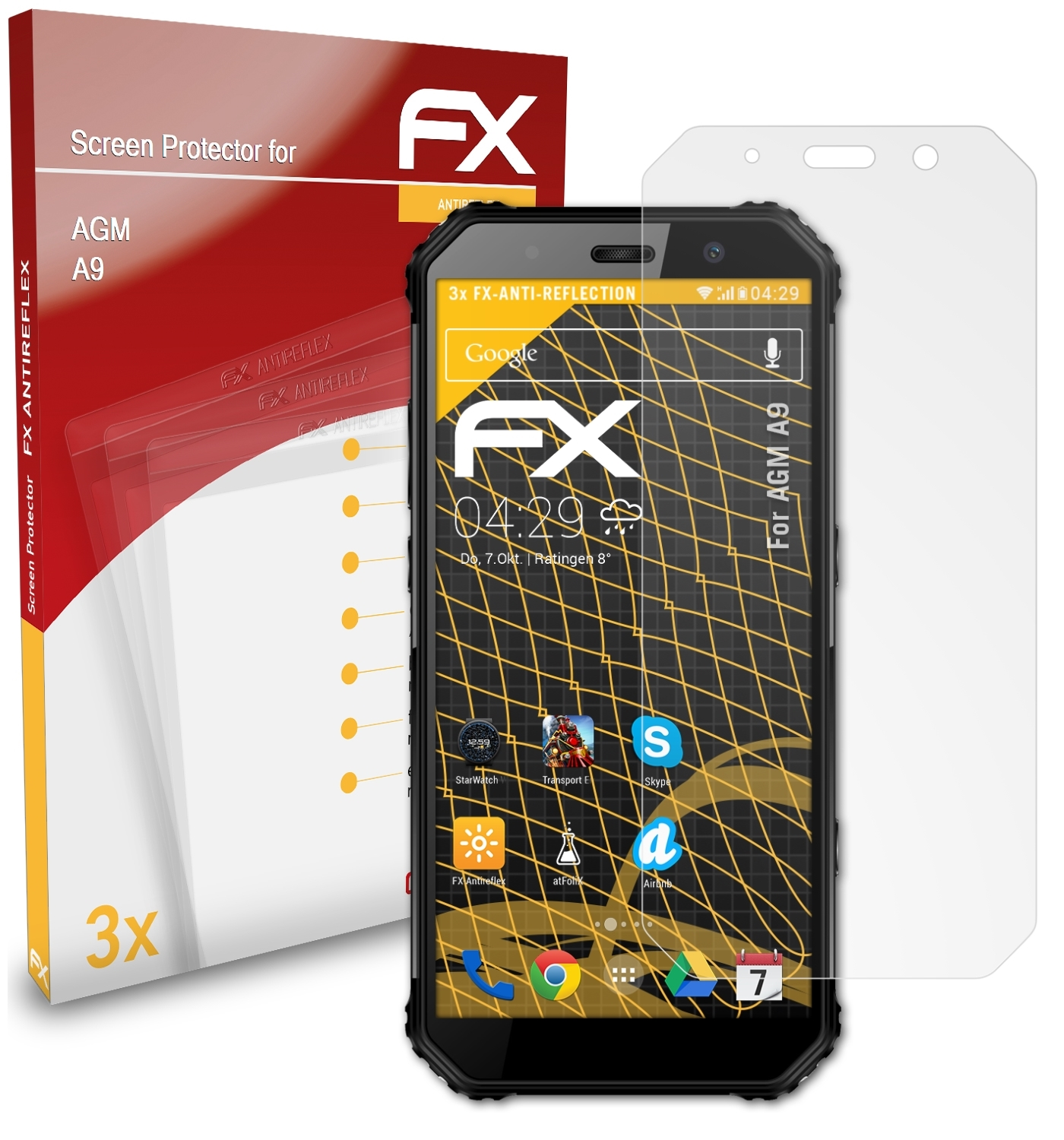 ATFOLIX 3x FX-Antireflex Displayschutz(für AGM A9)