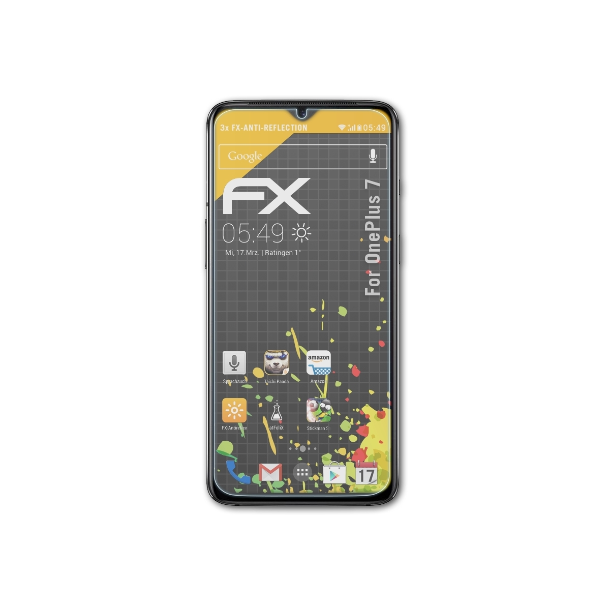 ATFOLIX 3x FX-Antireflex OnePlus 7) Displayschutz(für