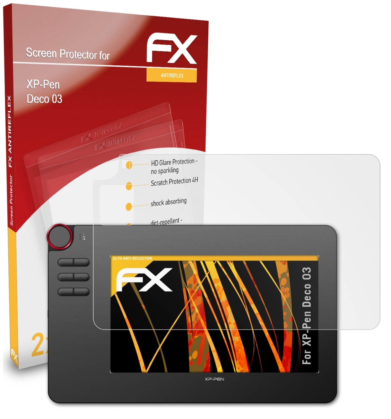 ATFOLIX 03) Deco FX-Antireflex XP-PEN 2x Displayschutz(für