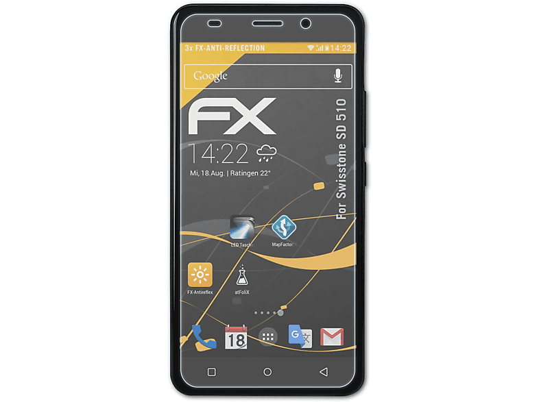 3x FX-Antireflex Swisstone Displayschutz(für ATFOLIX 510) SD